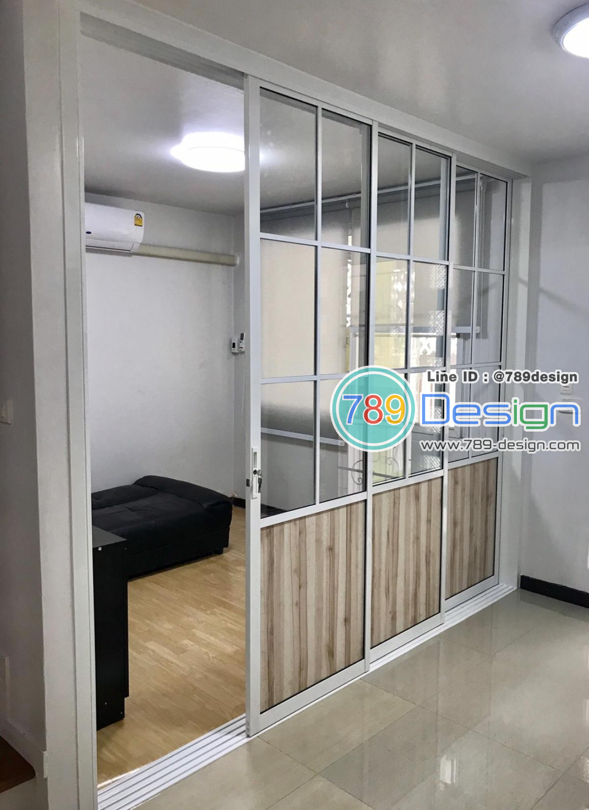 บานเลื่อนซ้อน4บานอิสระเสริมเส้นคาดกรุด้วยแผ่นไม้ บานเลื่อนซ้อน4บานอิสระเสริมเส้นคาดกรุด้วยแผ่นไม้