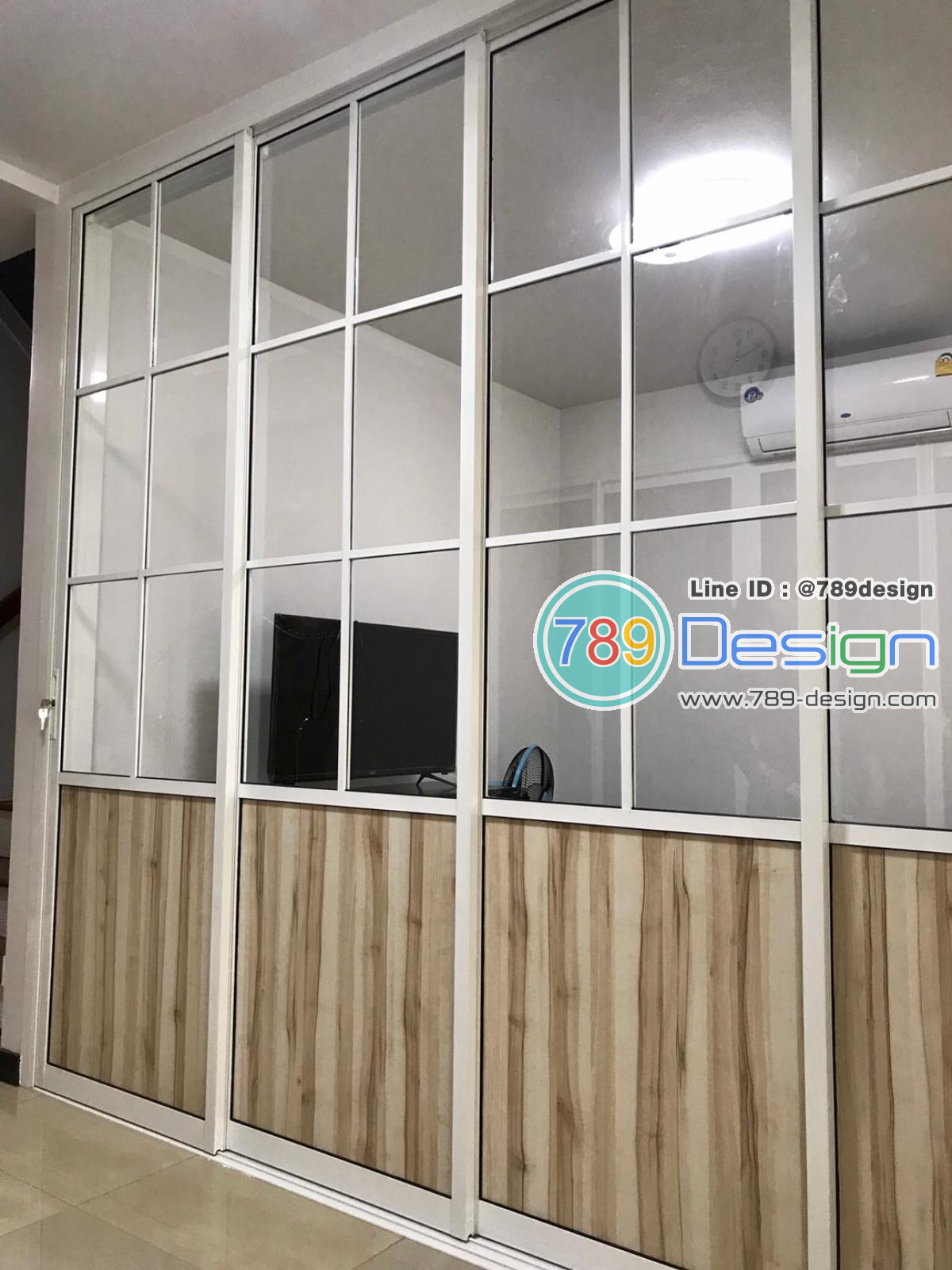 บานเลื่อนซ้อน4บานอิสระเสริมเส้นคาดกรุด้วยแผ่นไม้ บานเลื่อนซ้อน4บานอิสระเสริมเส้นคาดกรุด้วยแผ่นไม้